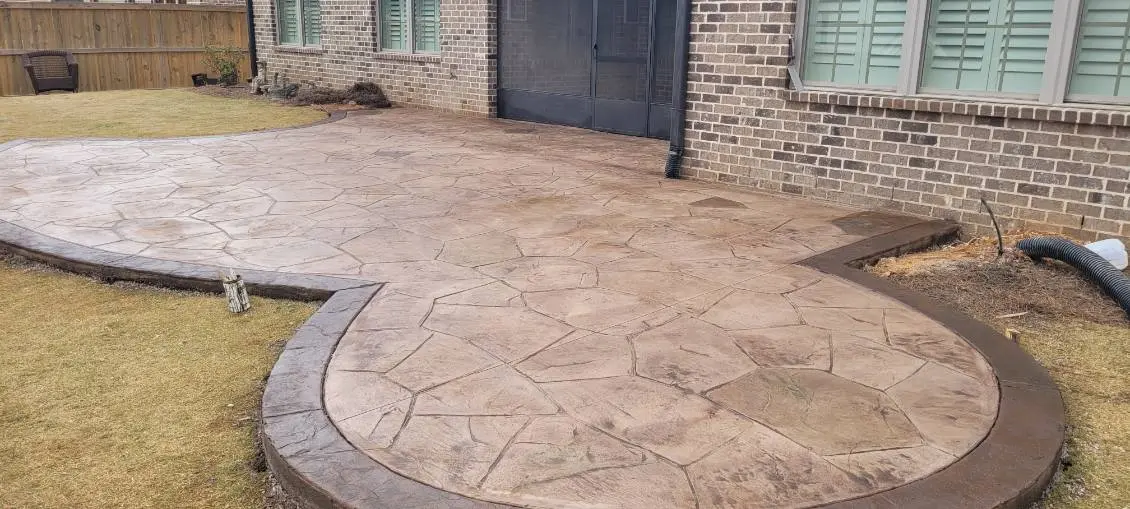Stamped concrete patio installation services in Lawrenceville, GA by OTM Concrete